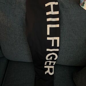 Tommy Hilfiger Black Leggings with Bold Lettering